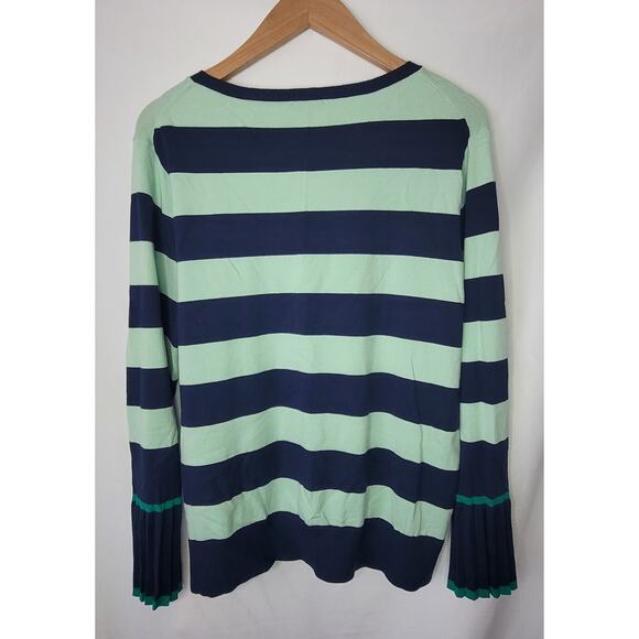 Talbots- Women's Long sleeve navy and teal top- size XL - Picture 4 of 8